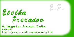 etelka preradov business card